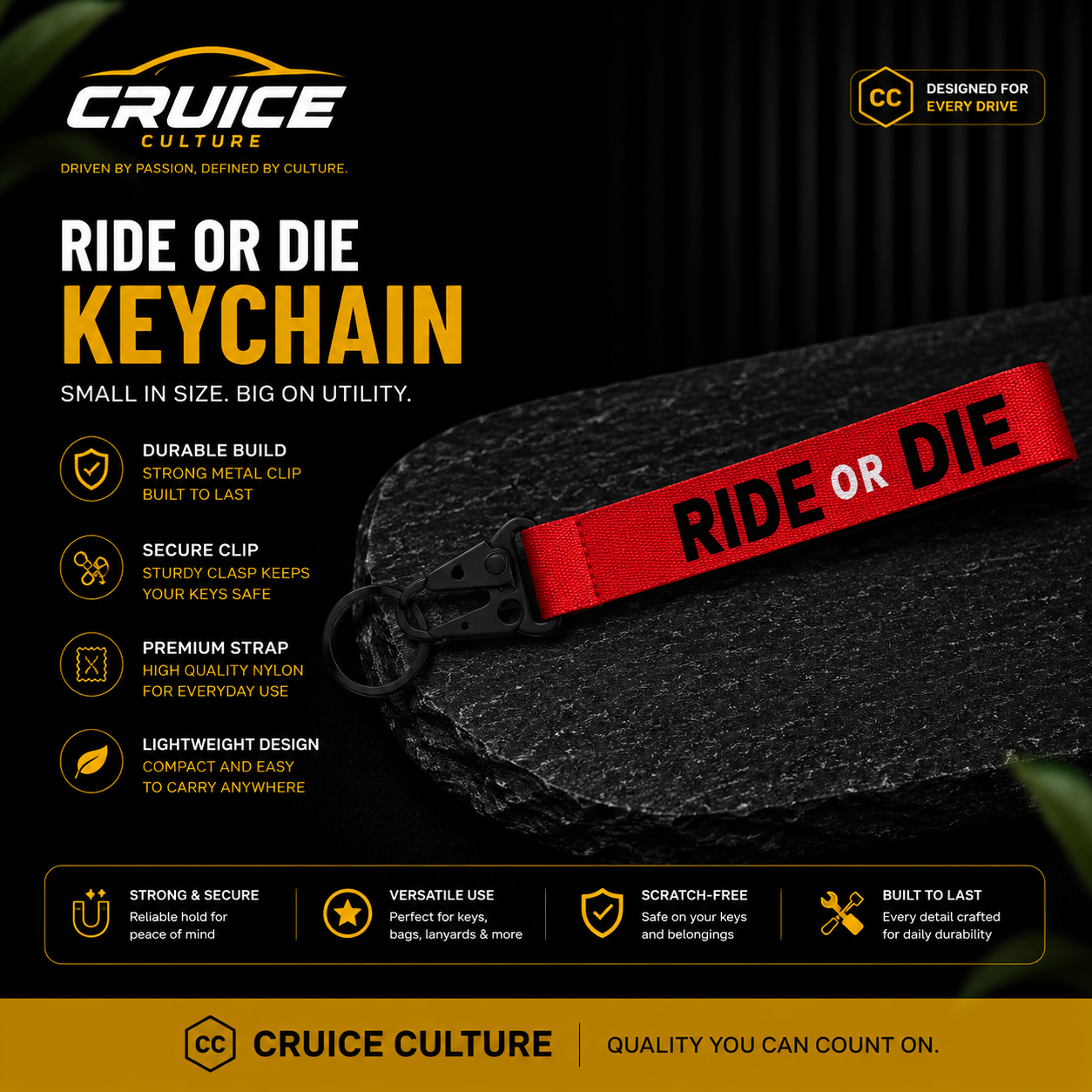 Culture™ Ride or Die Keychain.